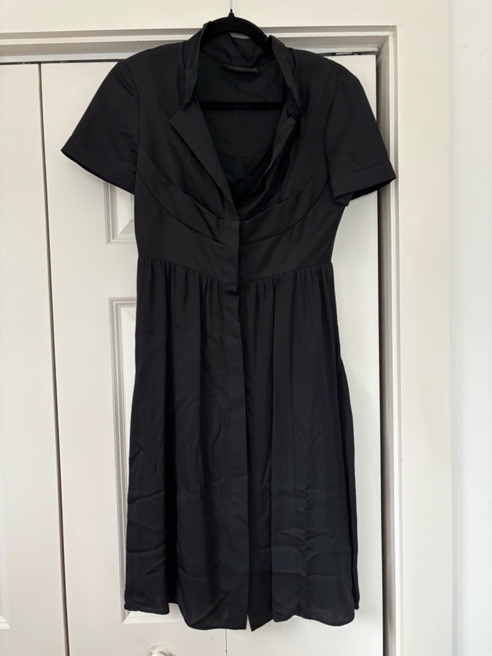 Narciso Rodriguez Black Short-Sleeve Midi Dress